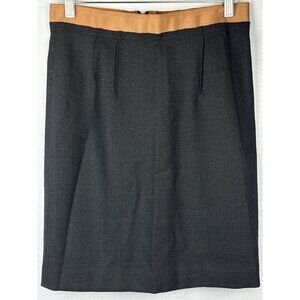 Ann Taylor Loft Womens Size 2 Gray & Brown Wool-Blend Pencil Skirt